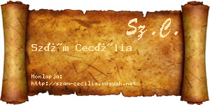 Szám Cecília névjegykártya